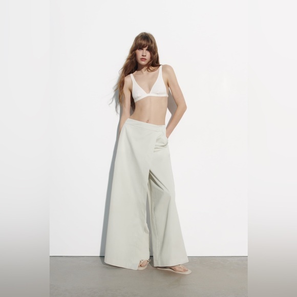 ZARA 100% Cotton Wrap Pants - Picture 2 of 13